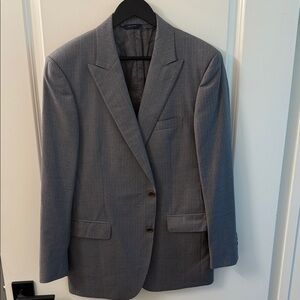 Brooks Brothers 1818 Regent 💯 Wool Suit Jacket Grey Pinstripes